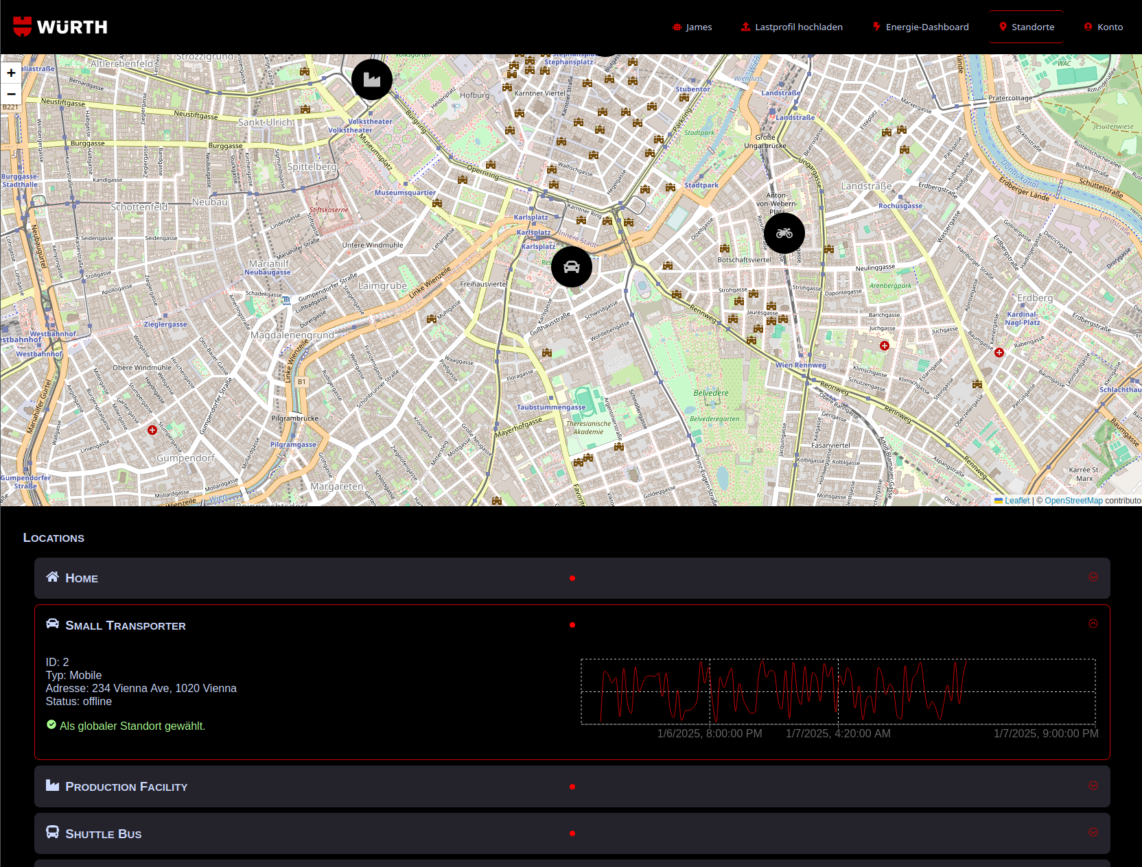 Location Management Screenshot